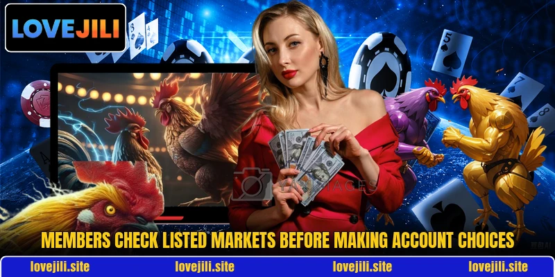 Members check listed markets before making account choices