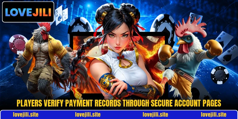 Players verify payment records through secure account pages