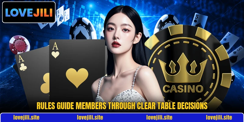 Rules guide members through clear table decisions Rules guide members through clear table decisions