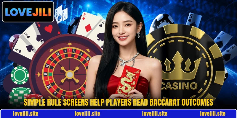 Simple rule screens help players read baccarat outcomes